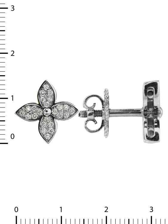 Серьги из белого золота 585 пробы c бриллиантами