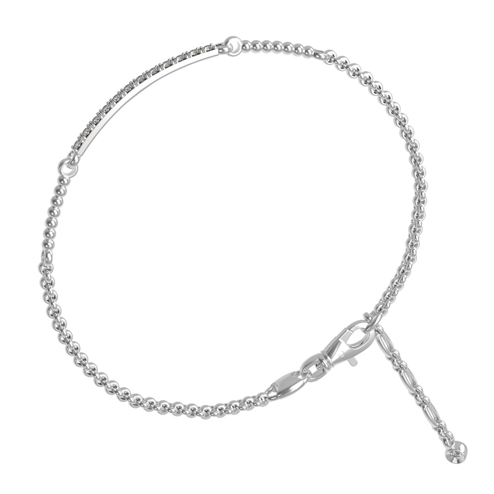 Браслет из белого золота 585 пробы c бриллиантами