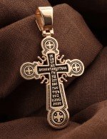 Крест из золота c эмалью