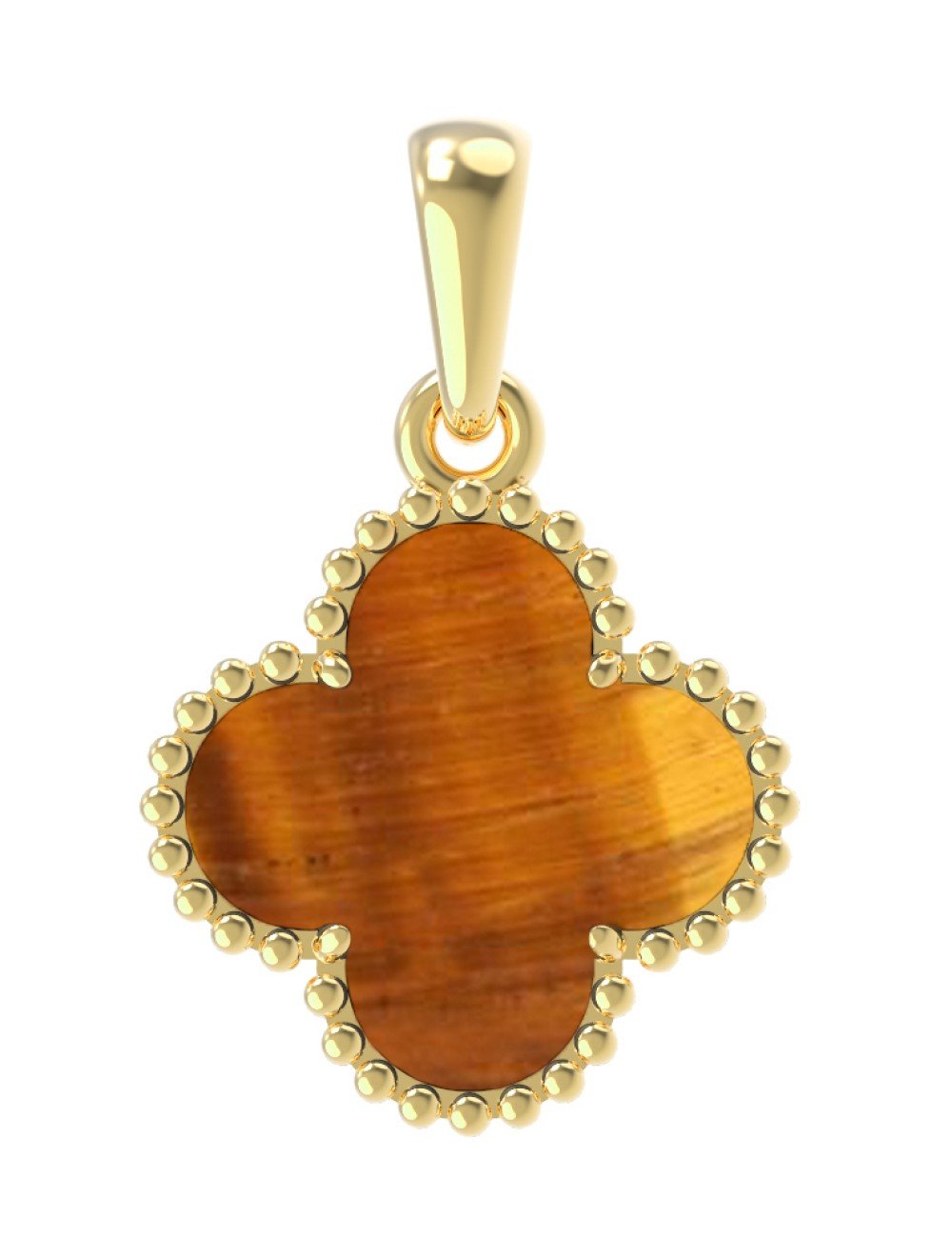 Подвеска из лимонного золота c тигровым глазом