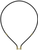 Гайтан из лимонного золота c кожаным шнурком