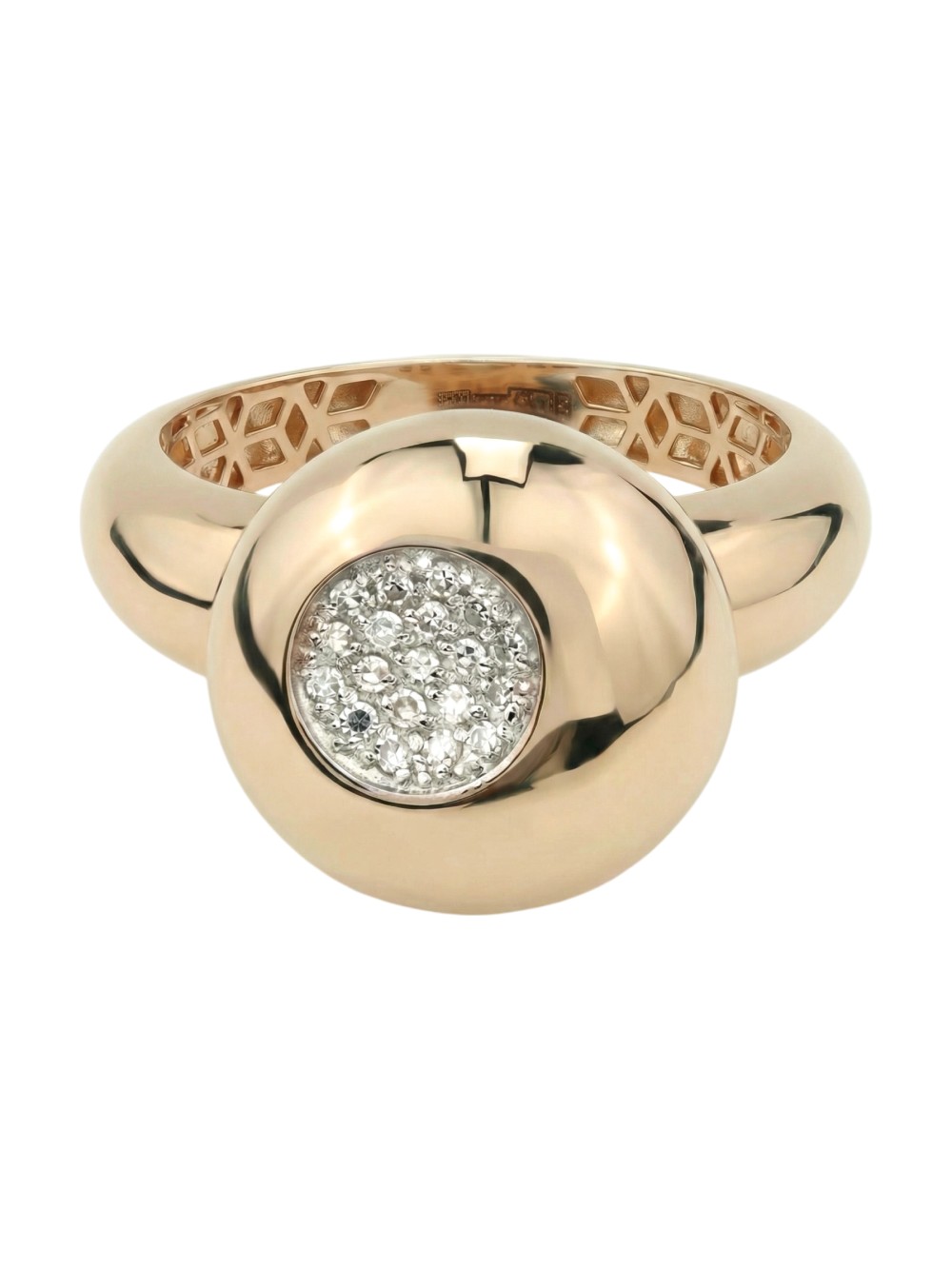 Кольцо из красного золота 585 пробы c бриллиантами