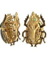 Серьги из лимонного золота c эмалью, фианитом и турмалином