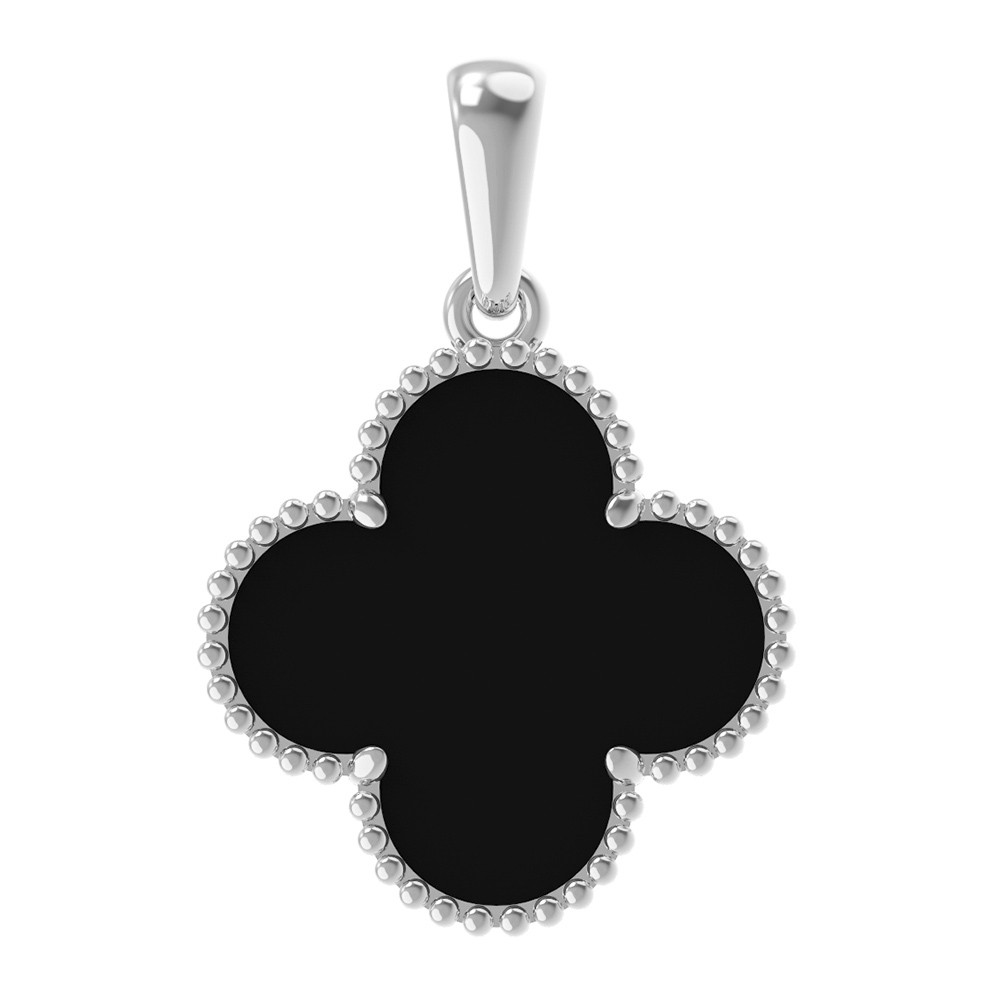 Подвеска из белого золота 585 пробы c ониксом