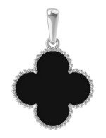 Подвеска из белого золота c ониксом