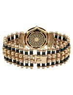 Браслет из золота c эмалью, ониксом и рубином