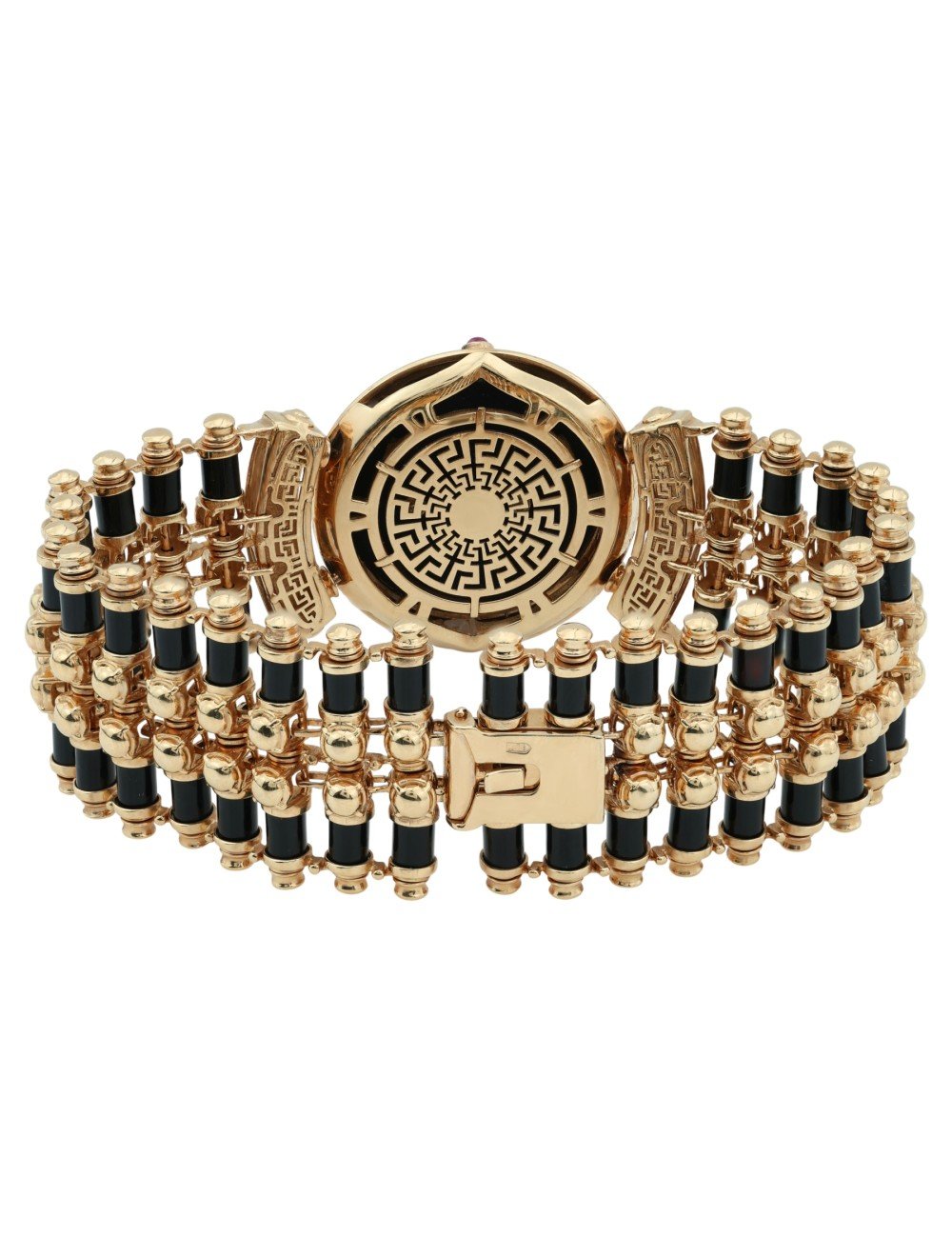 Браслет из золота c эмалью, ониксом и рубином