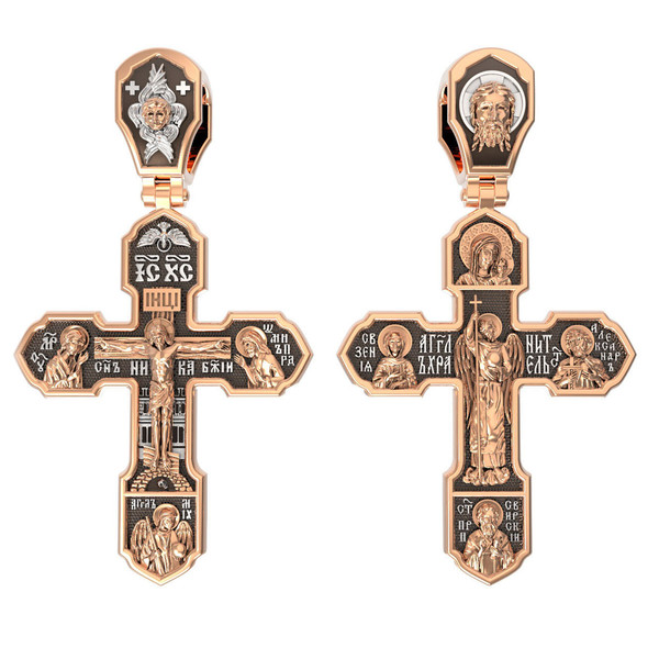 Крест из красного золота 585 пробы