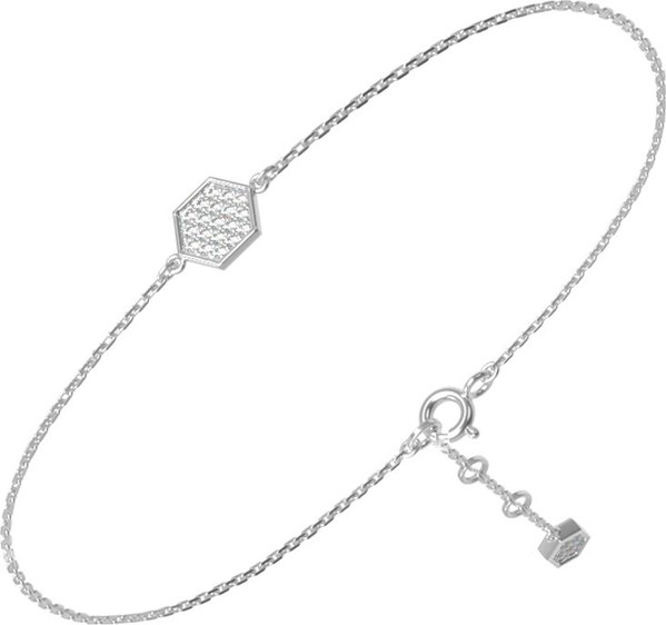 Браслет из белого золота 585 пробы c бриллиантами