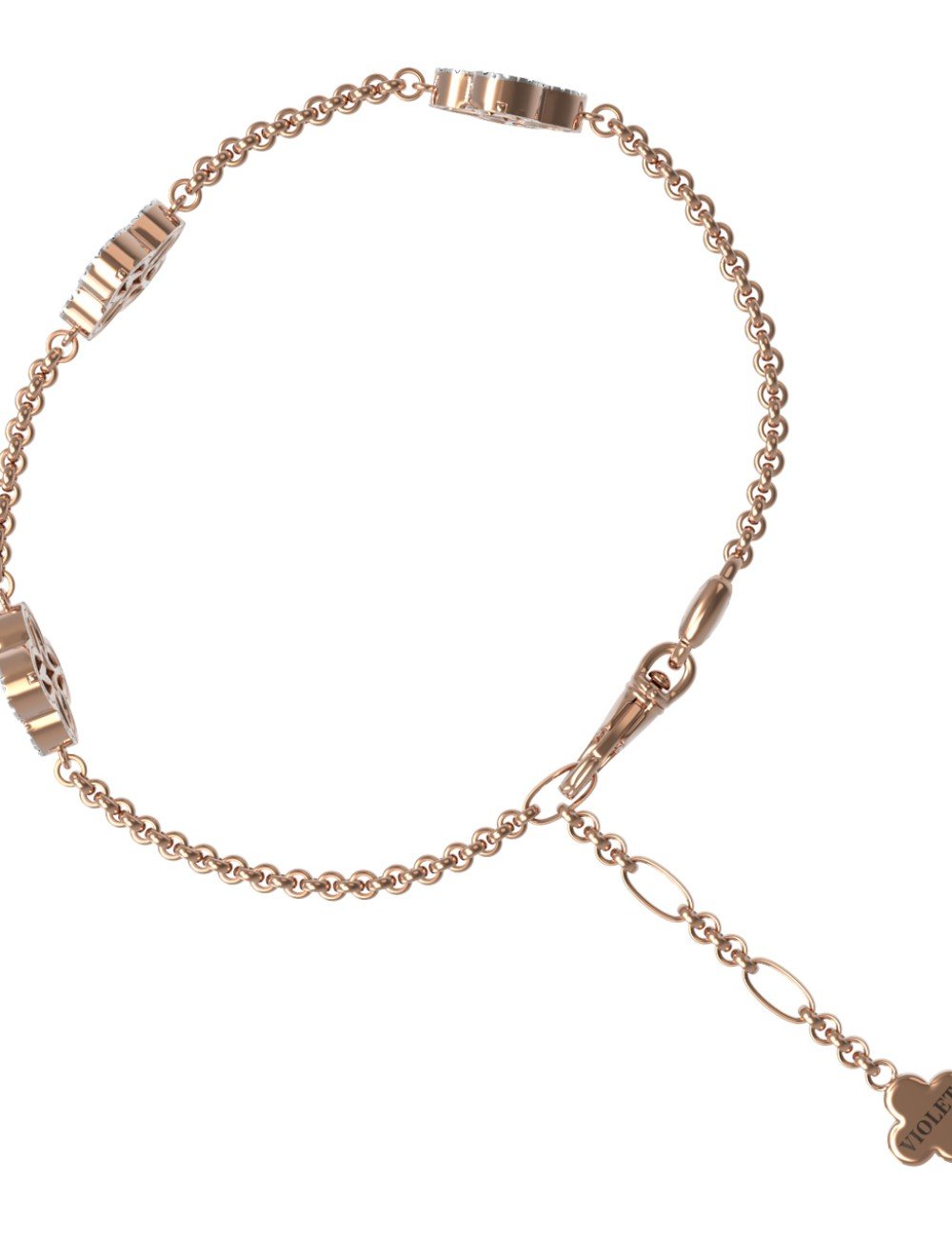 Браслет из золота c бриллиантами, малахитом и перламутром