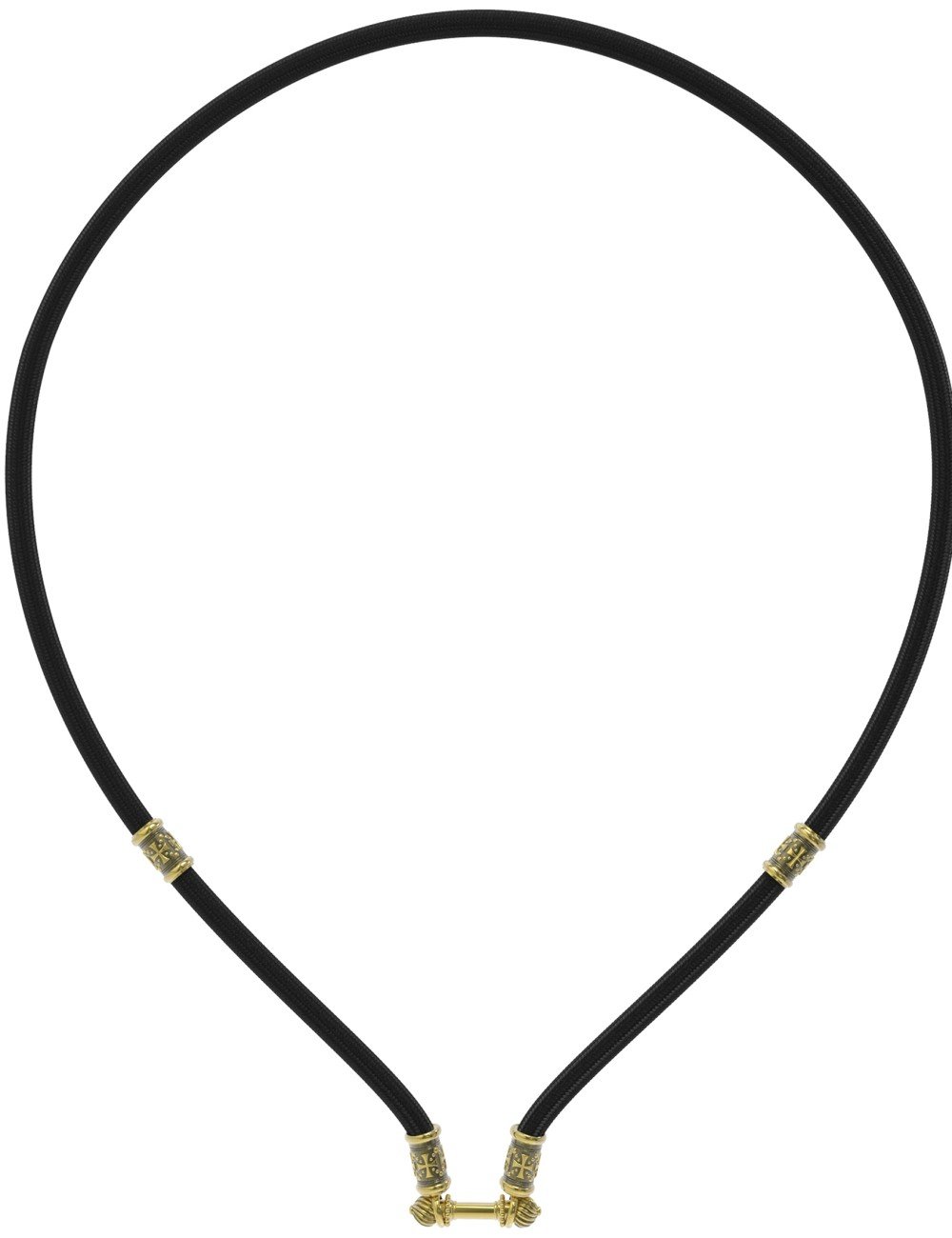 Шнурок шёлковый из лимонного золота c шёлковым шнурком