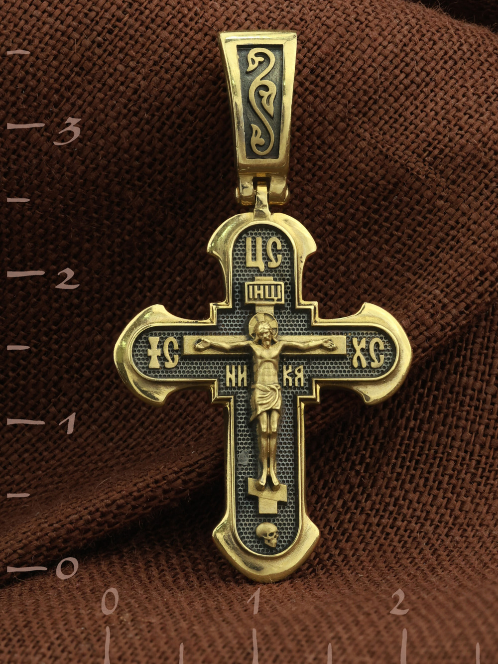 Крест из лимонного золота 585 пробы