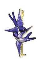 Брошь из лимонного золота c эмалью