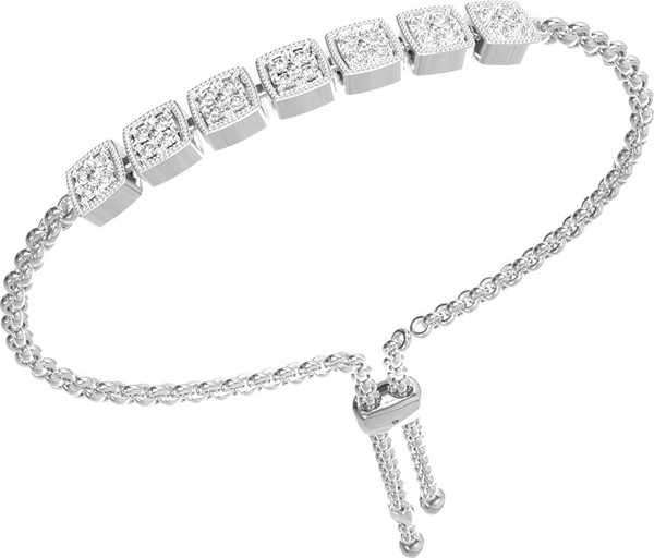 Браслет из белого золота 585 пробы c бриллиантами