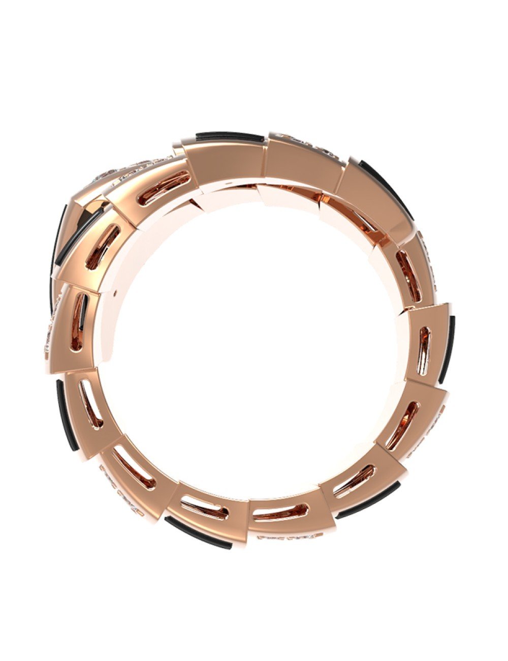 Кольцо из золота c бриллиантами и ониксом