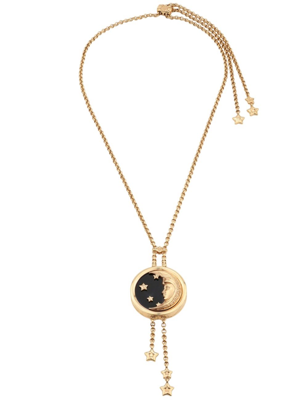 Колье из золота c ониксом и перламутром