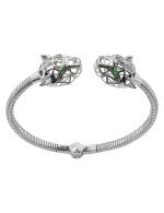 Браслет из белого золота c изумрудом