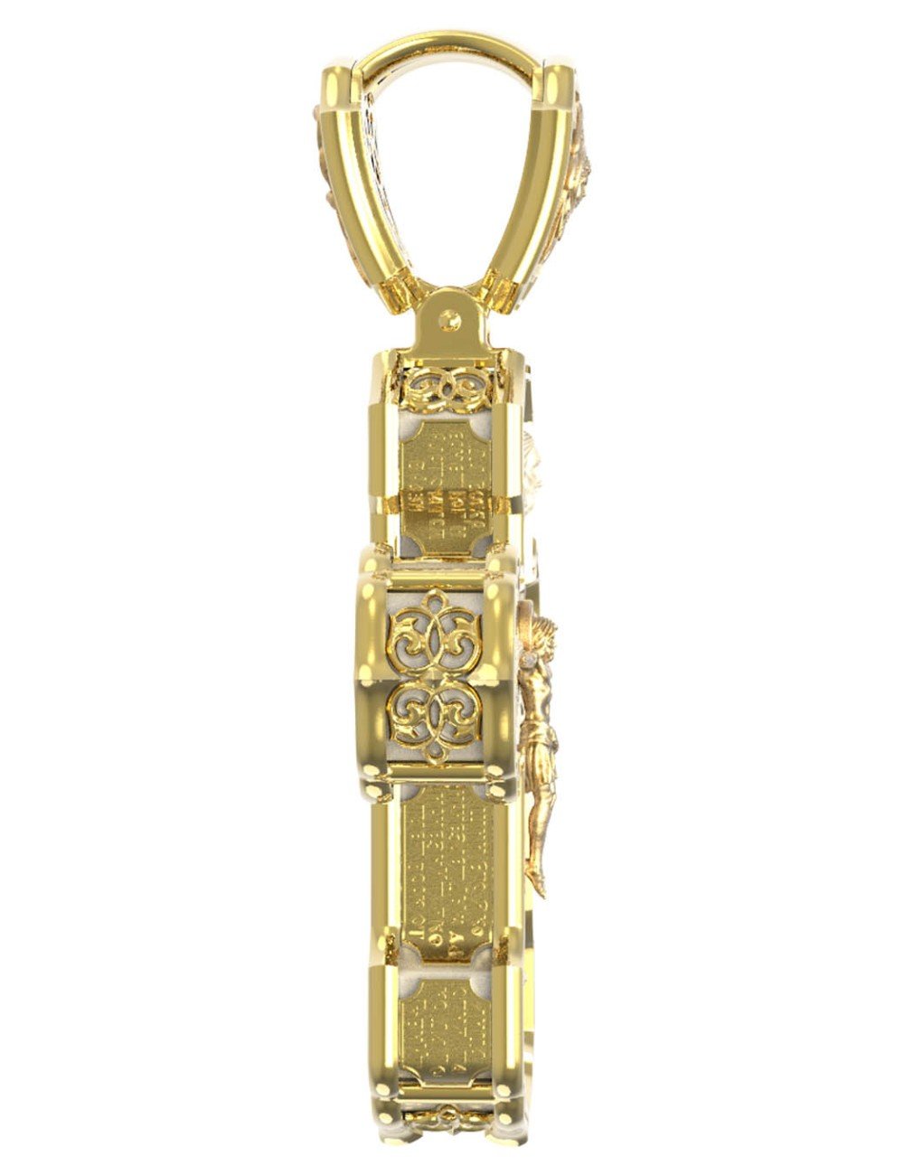 Крест из лимонного золота c бивнем мамонта