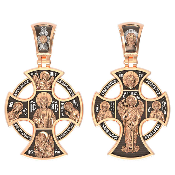 Крест из красного золота 585 пробы