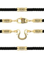 Шнурок шёлковый из лимонного золота c шёлковым шнурком