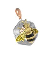 Подвеска из золота c эмалью, ониксом и эмалью