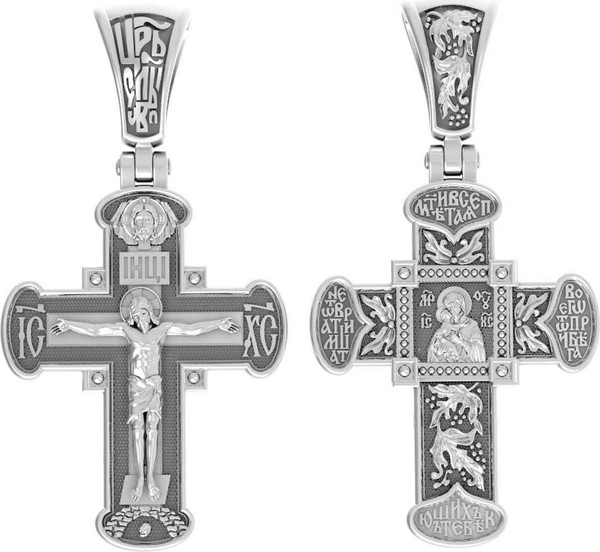 Крест из белого золота 585 пробы