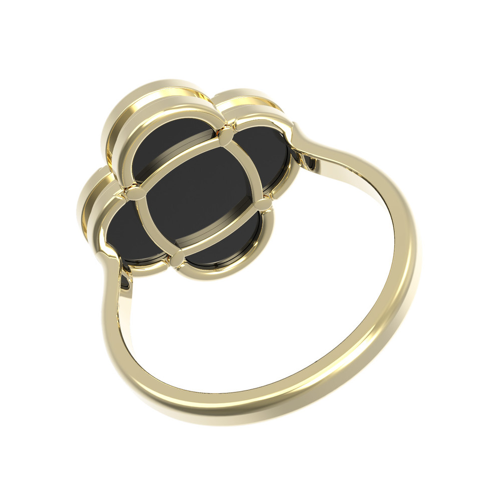 Кольцо из лимонного золота 585 пробы c ониксом