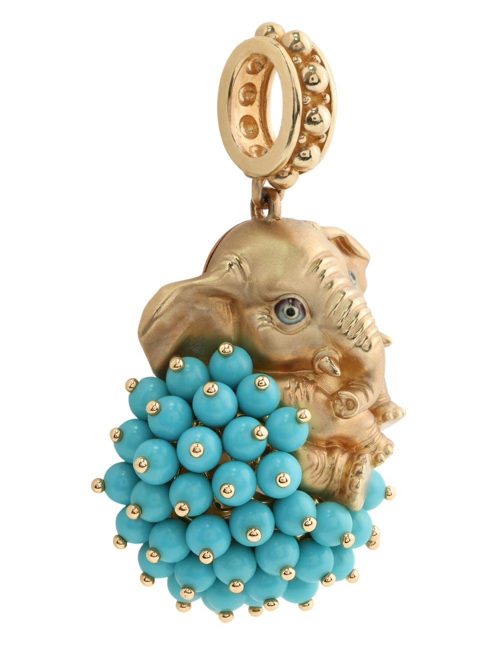 Подвеска из золота c эмалью и бирюзой