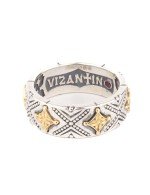 Кольцо из серебра и золота c рубином