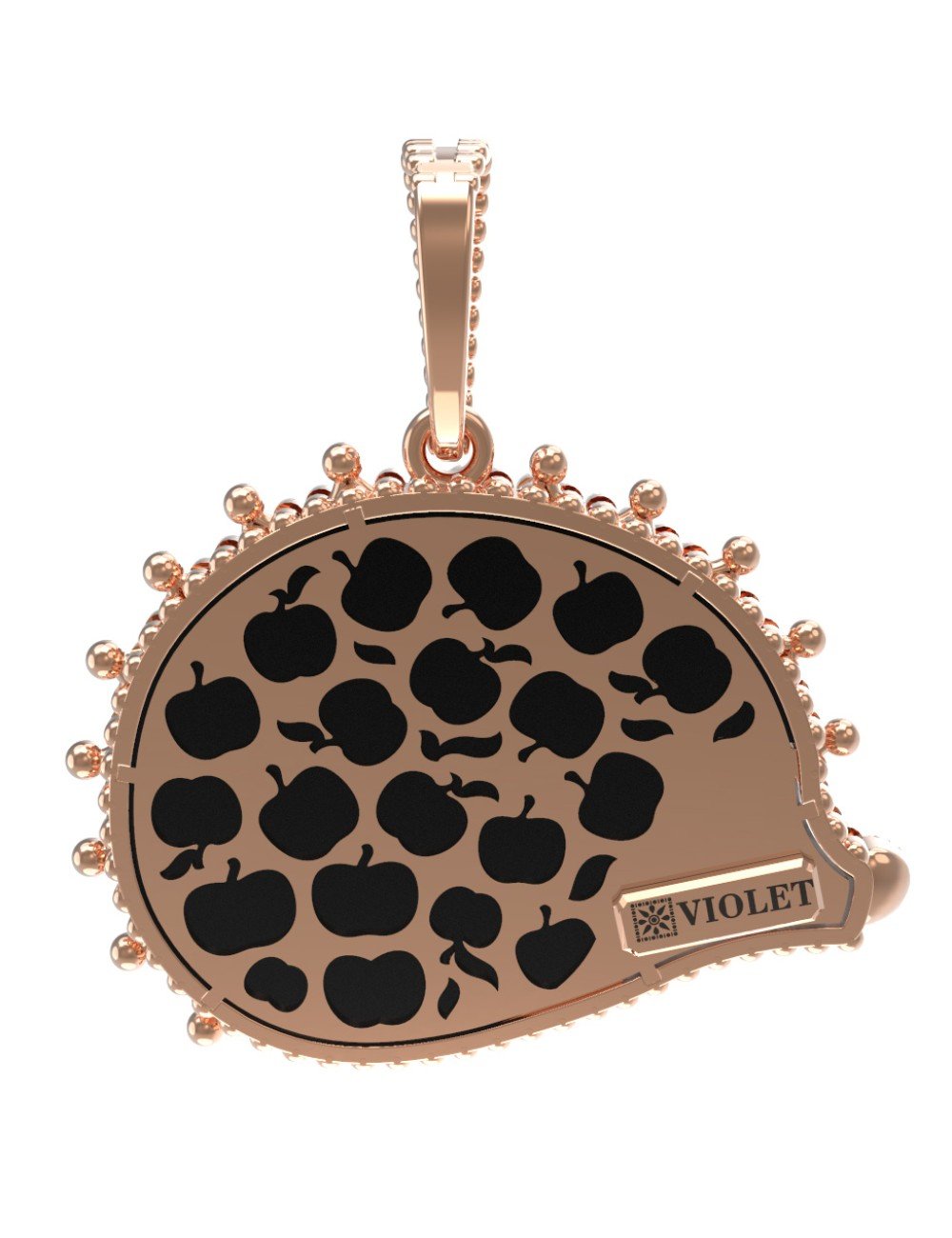 Подвеска из золота c эмалью, ониксом и перламутром