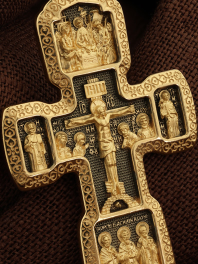 Крест из лимонного золота 585 пробы