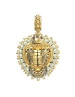 Подвеска из лимонного золота c эмалью и жемчугом