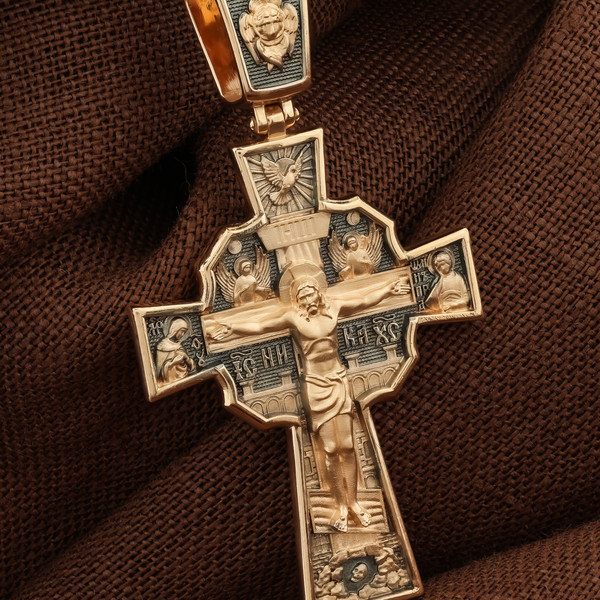 Крест из красного золота 585 пробы