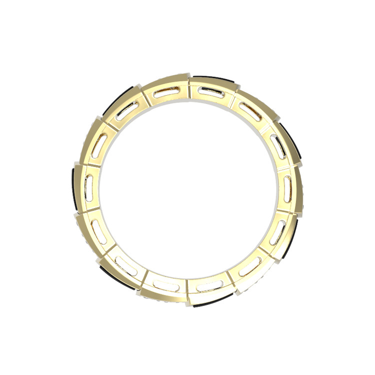 Кольцо из лимонного золота 585 пробы c бриллиантами и ониксом