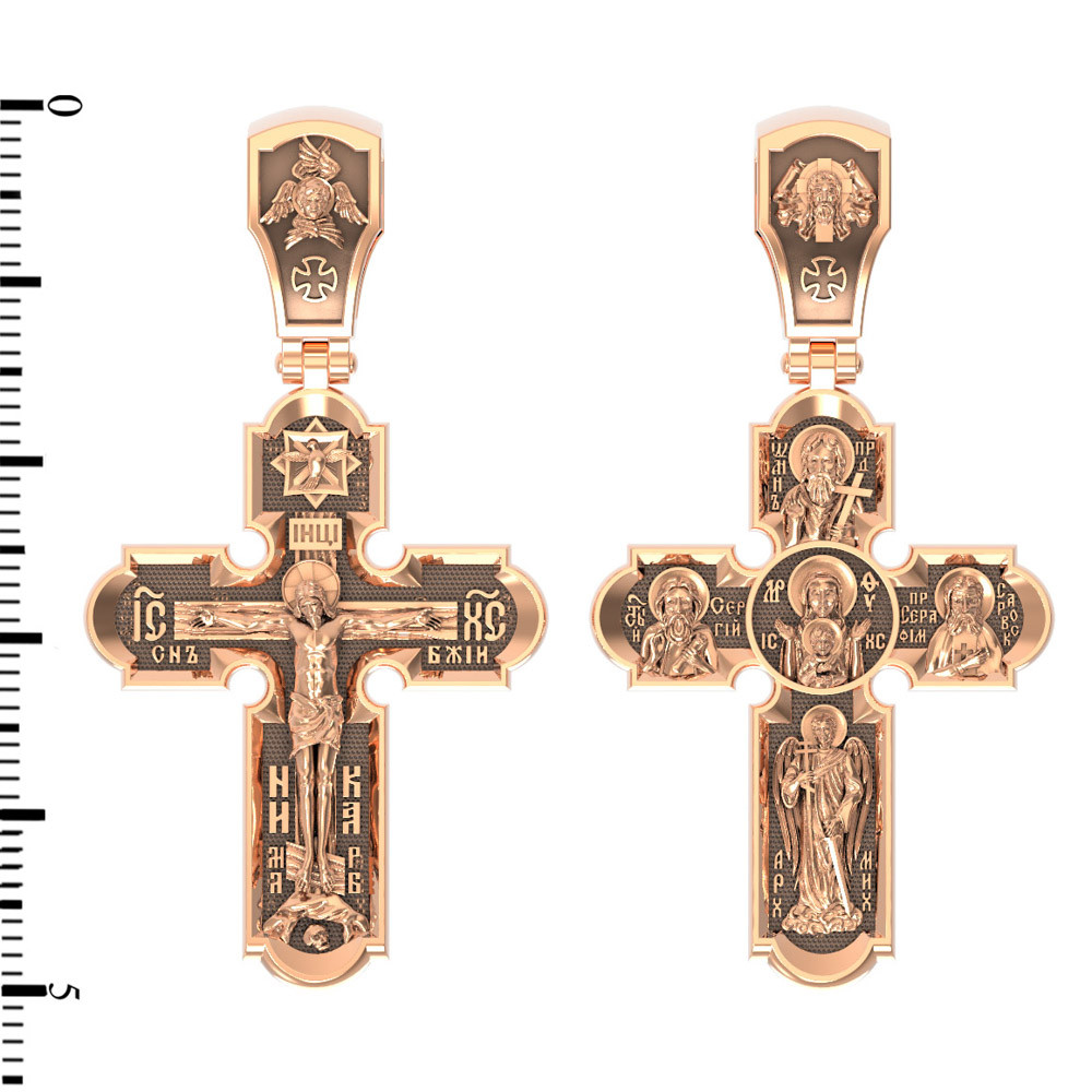 Крест из красного золота 585 пробы