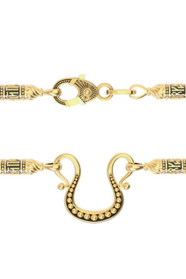 Шнурок шёлковый из лимонного золота c шёлковым шнурком