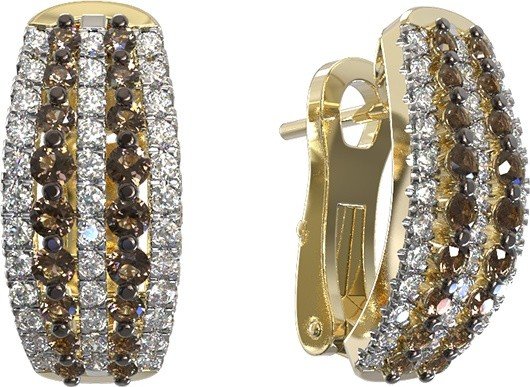 Серьги из лимонного золота c бриллиантами