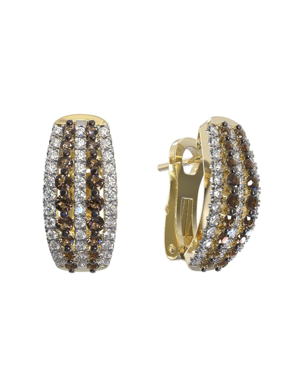 Серьги из лимонного золота c бриллиантами