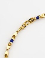 Цепь из лимонного золота c лазуритом