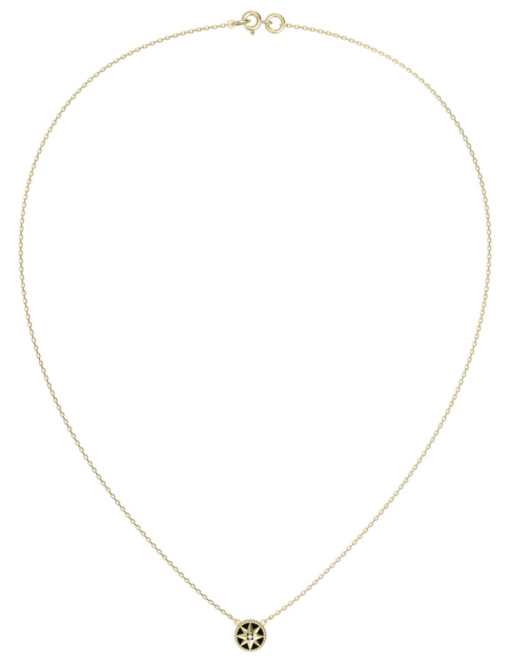 Колье из лимонного золота c бриллиантами и ониксом
