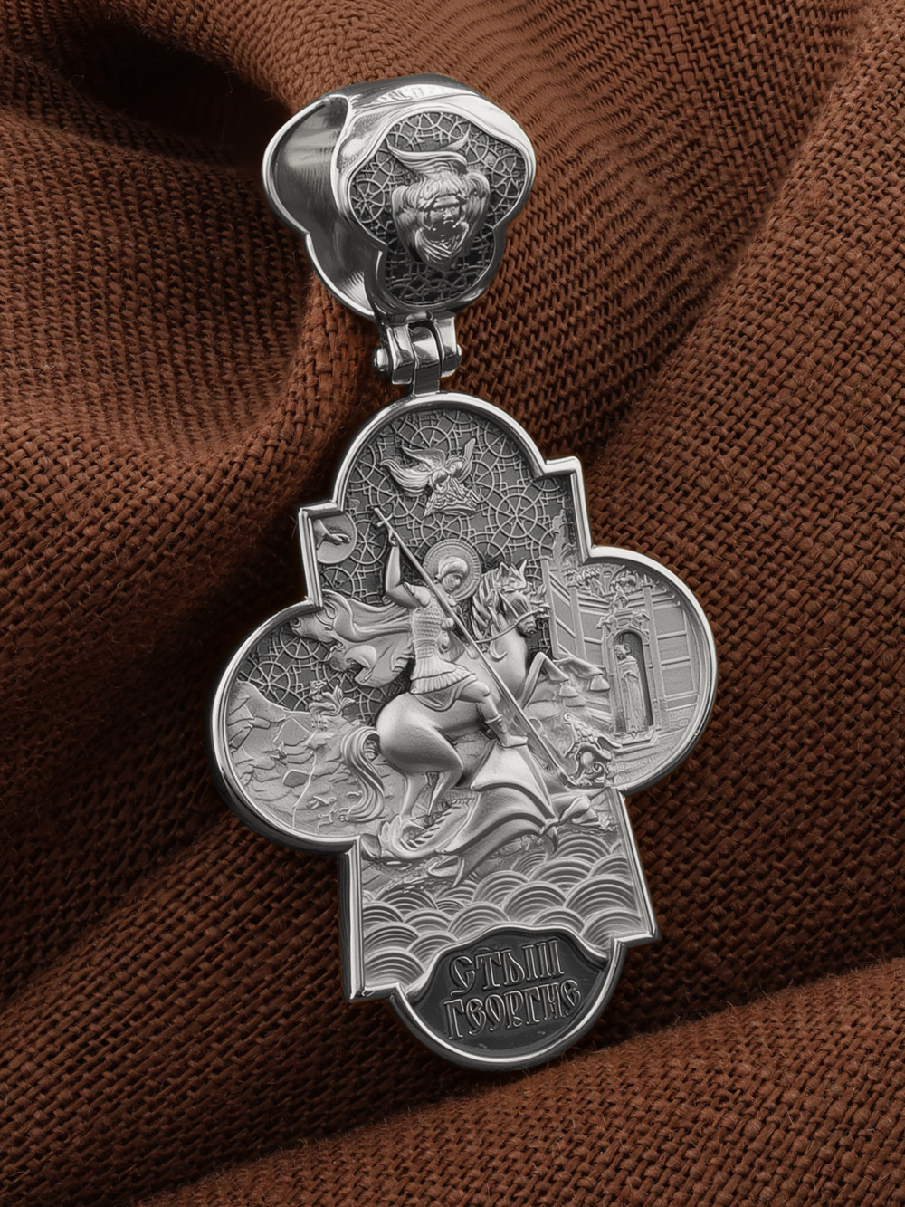 Крест из белого золота 585 пробы