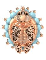 Серьги из золота c эмалью и бирюзой