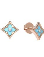 Серьги из золота c бриллиантами и бирюзой