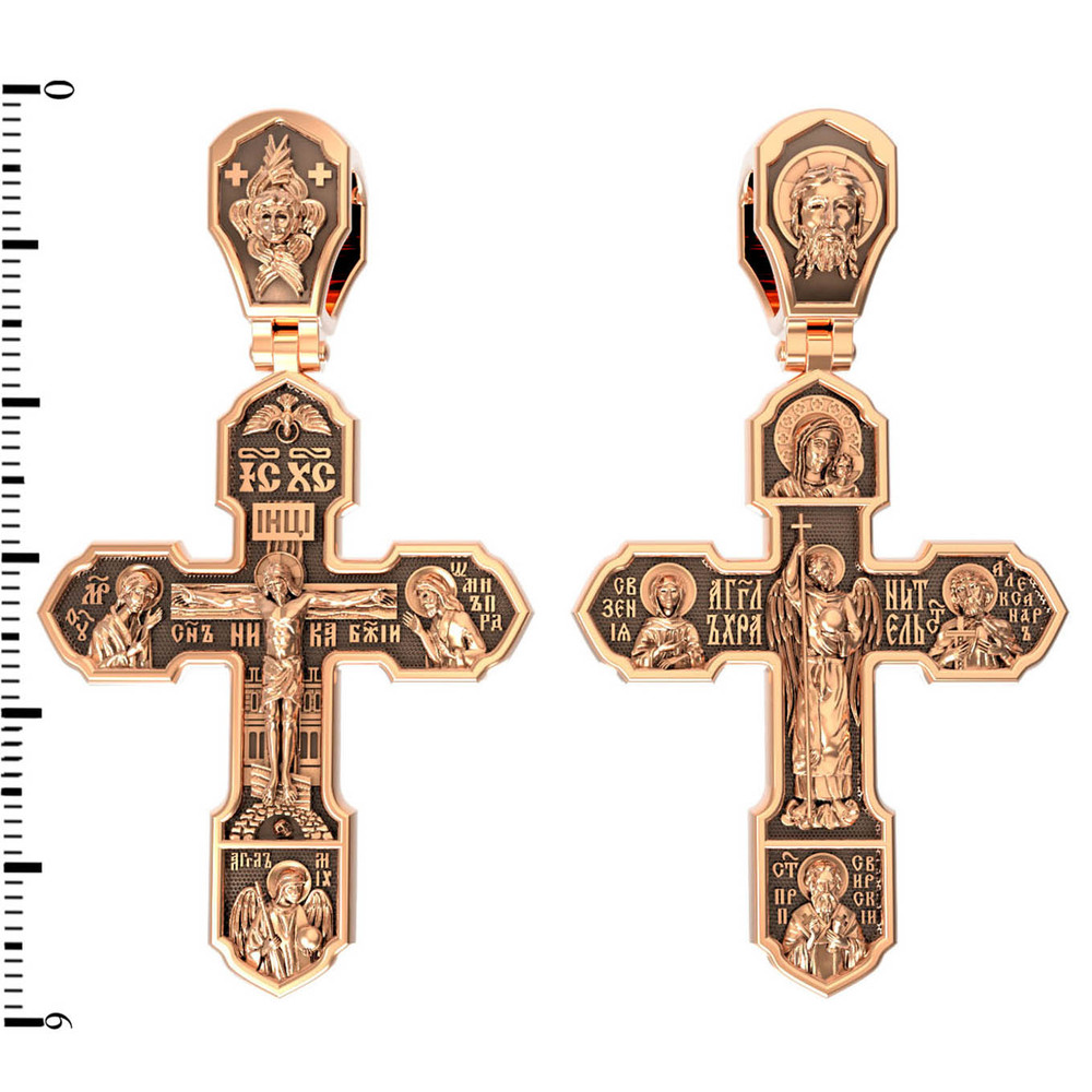 Крест из красного золота 585 пробы