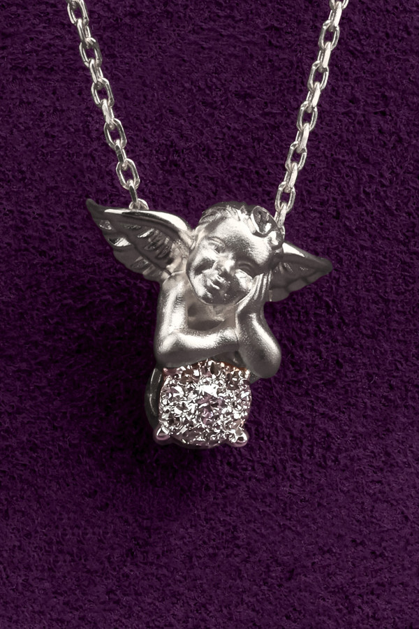 Колье из белого золота 585 пробы c бриллиантами