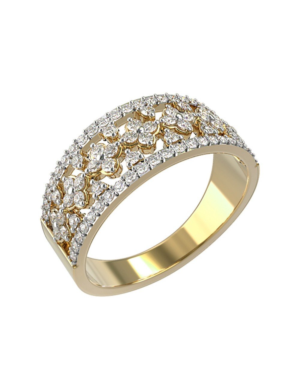 Кольцо из лимонного золота c бриллиантами