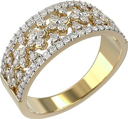 Кольцо из лимонного золота c бриллиантами