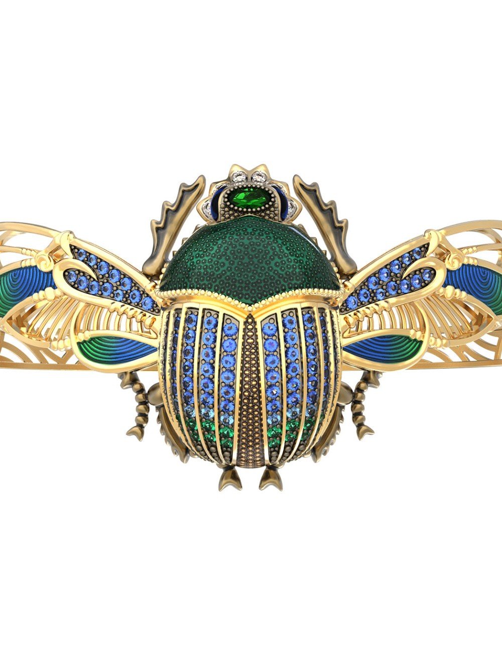 Браслет из лимонного золота c эмалью, фианитом, турмалином и эмалью