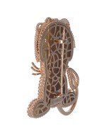 Брошь из золота c эмалью и тигровым глазом