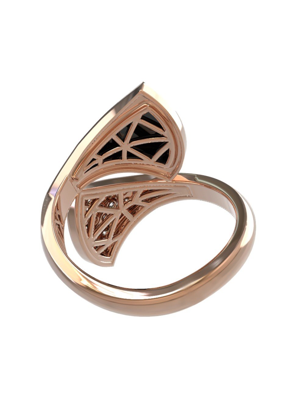 Кольцо из золота c бриллиантами и ониксом